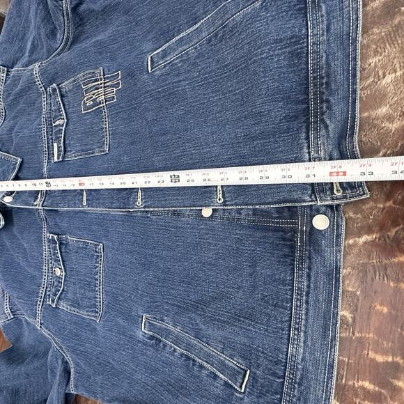 Vintage 2000s Rocawear Denim Blue Jean Jacket Mens XXXL Embroidered y2k - Picture 8 of 11